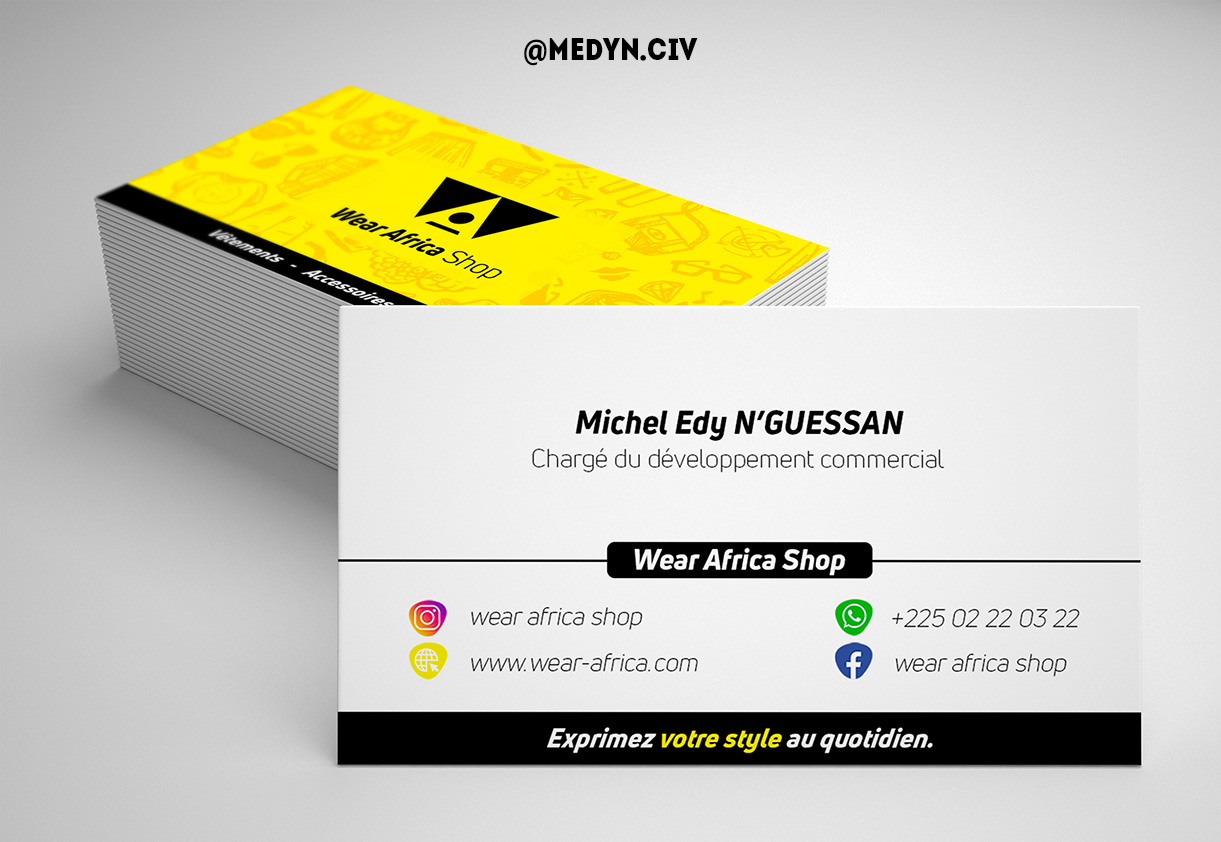 Design de carte de visite de Wear Africa Shop By MEDYN